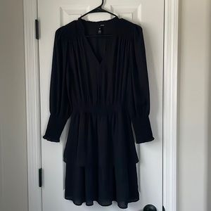 Black aqua long sleeve dress